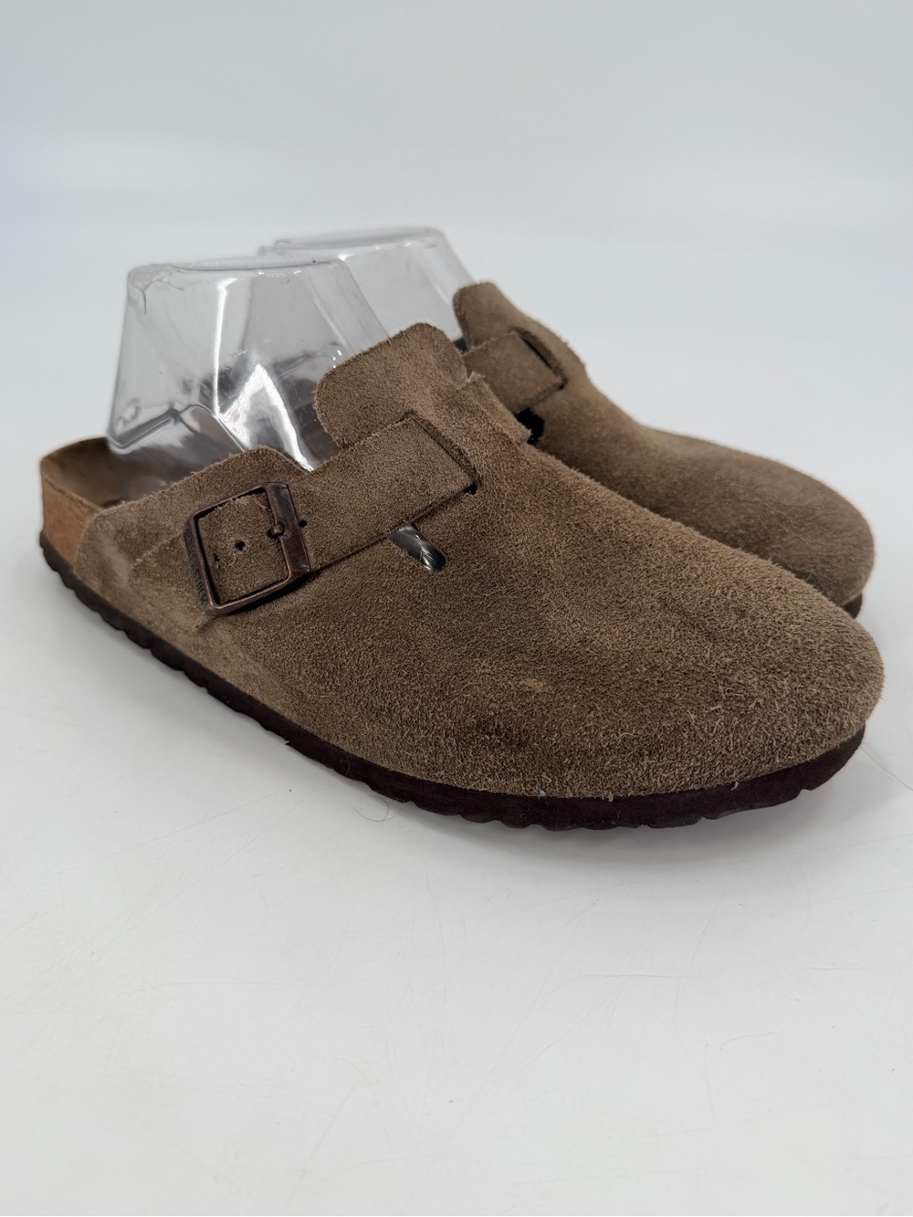 Birkenstock Suede Boston Slip On Clogs 41 Narrow FLAWS
